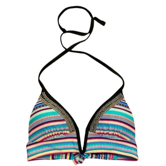 TIME AND TRU • Striped Beaded 2pc Bikini - Picture 3 of 6